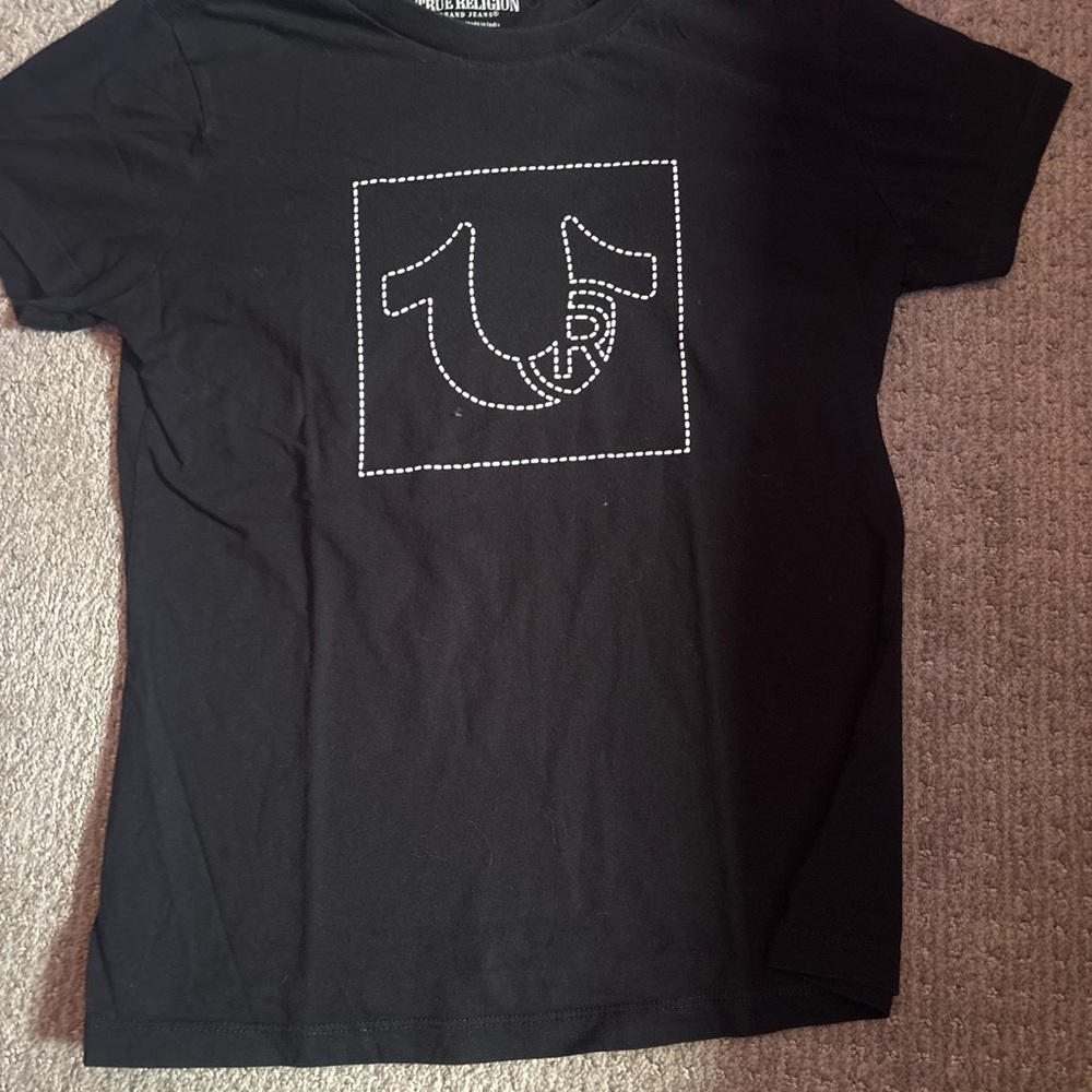 True Religion Black Tee with Logo